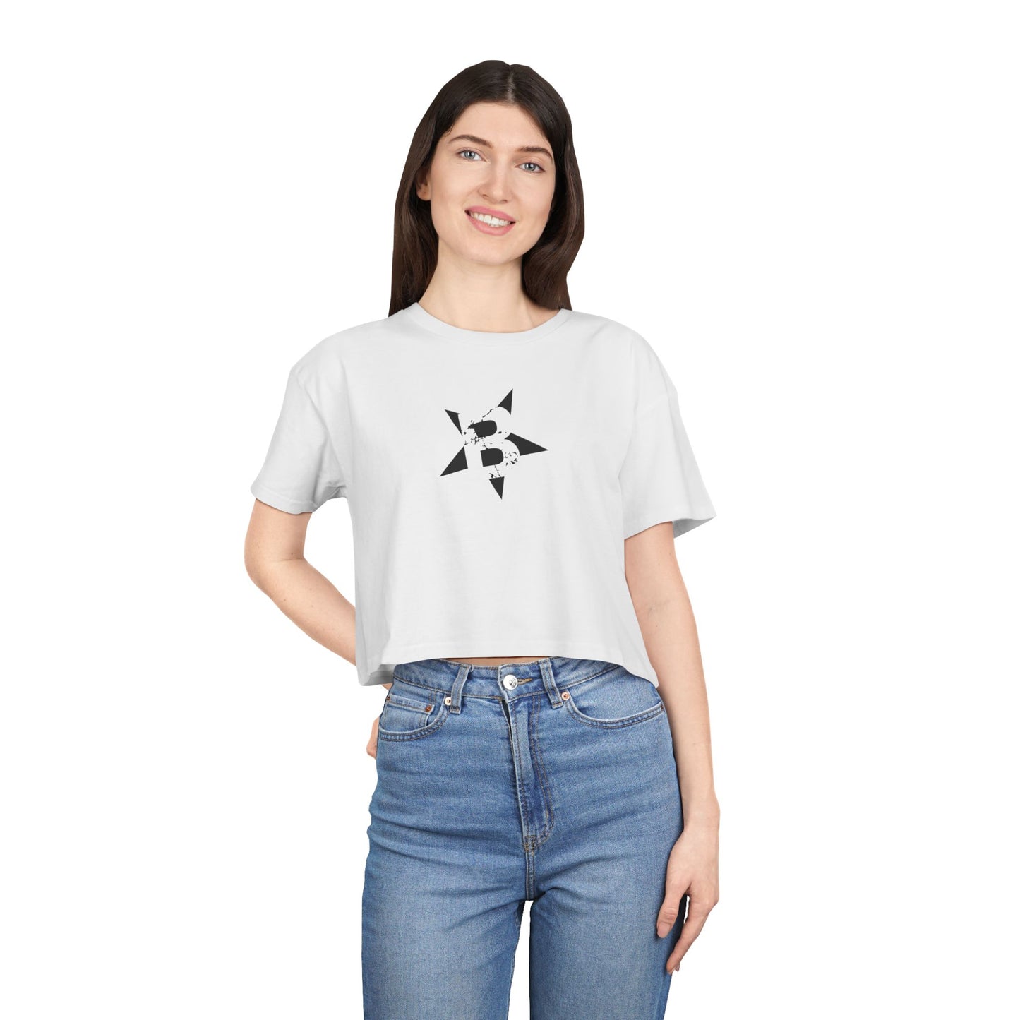 BRACE 'Classic' Ladies Crop Top, front star print