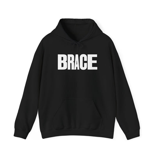 BRACE Hoodie, front & back print