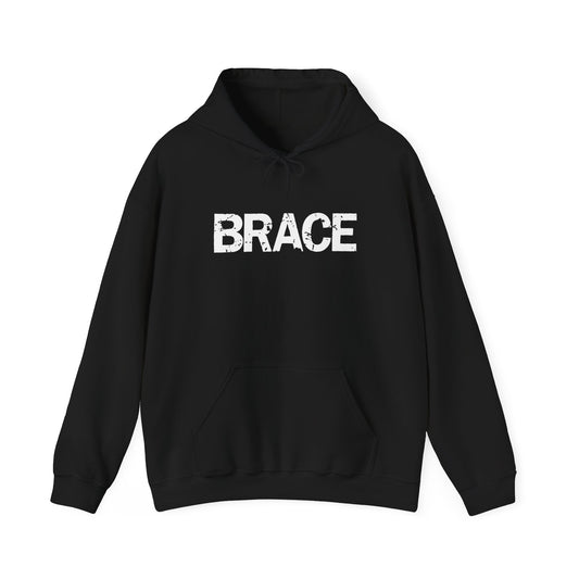 BRACE 'Classic' Hoodie, front & back print.